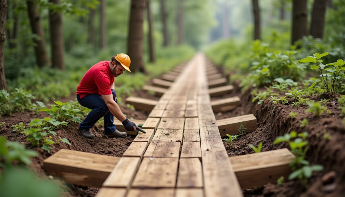 Installation des traverses en bois sur sol : techniques, choix des matériaux et profondeur optimale