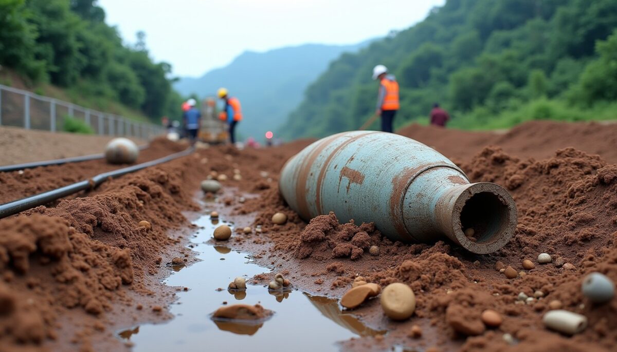 Découverte d&rsquo;une bombe potentielle lors des travaux d’élargissement de la route ĐT.773 à Dong Nai : un danger inattendu sur le chantier